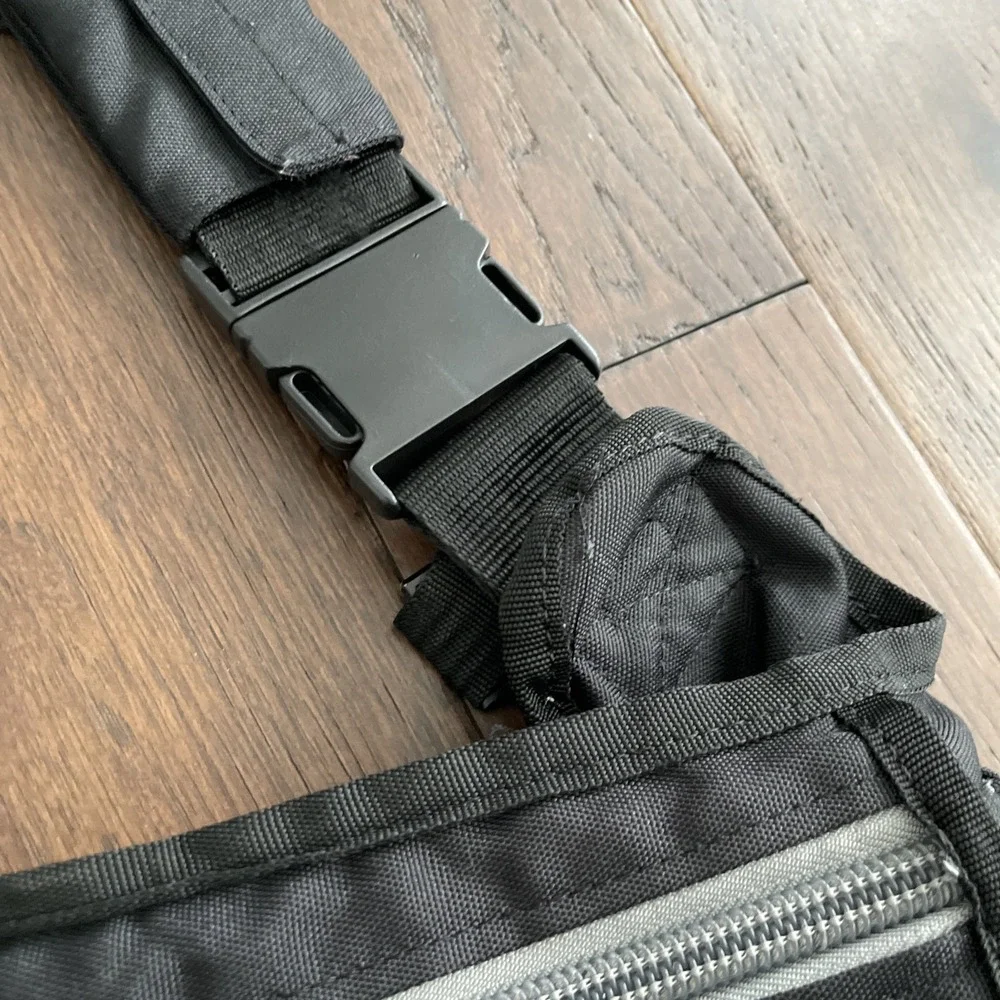 Diaper Dude Dad Diaper Bag Black Grey Heavy‎ Duty Multi Pocket Bag -